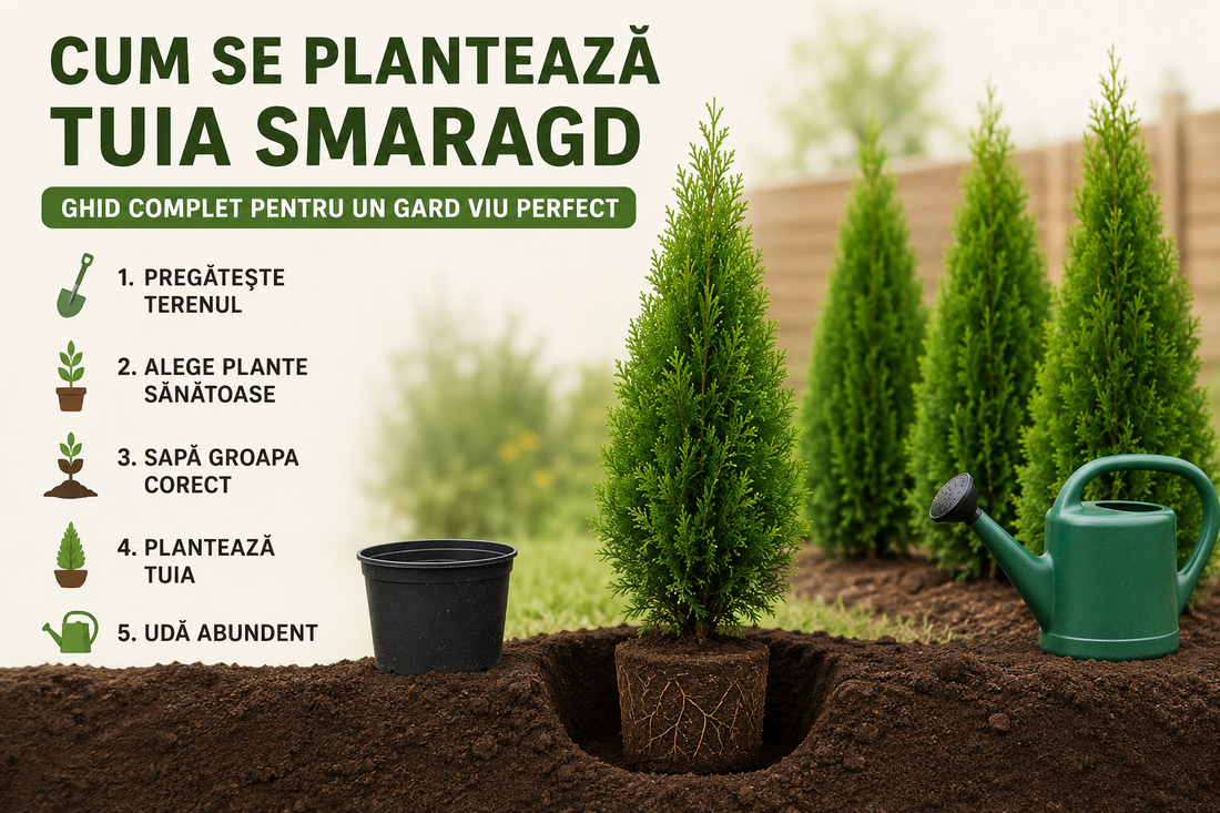 Cum se plantează Tuia Smaragd – Ghid complet pentru un gard viu perfect