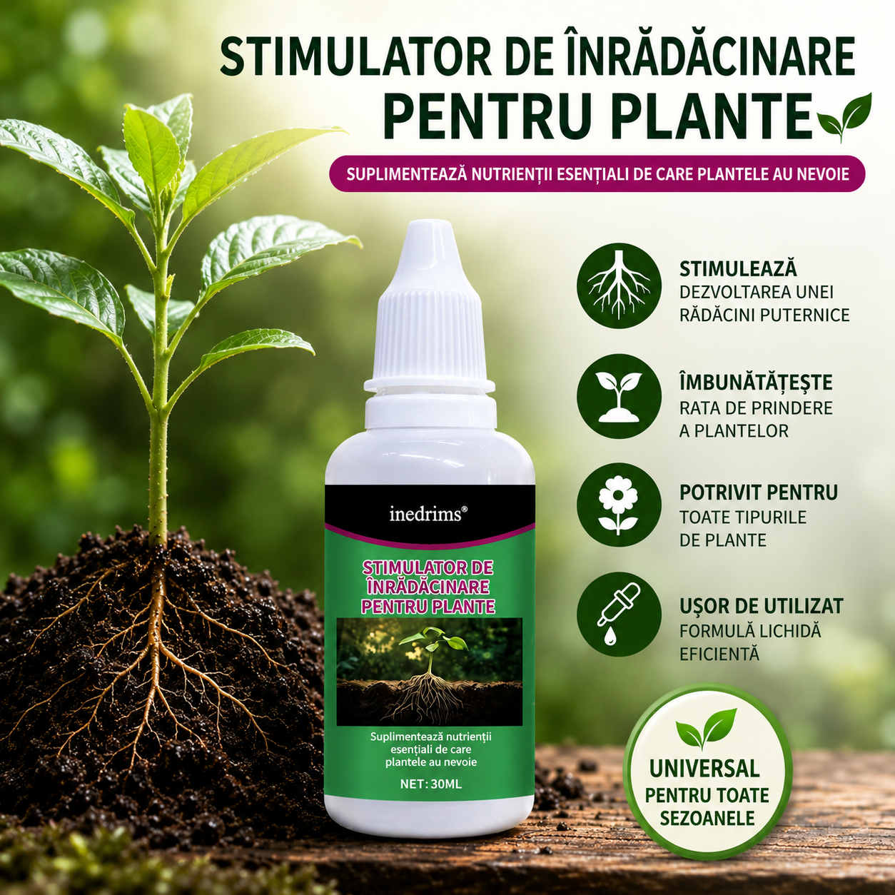 Stimulator de Înrădăcinare pentru Plante – 30 ml